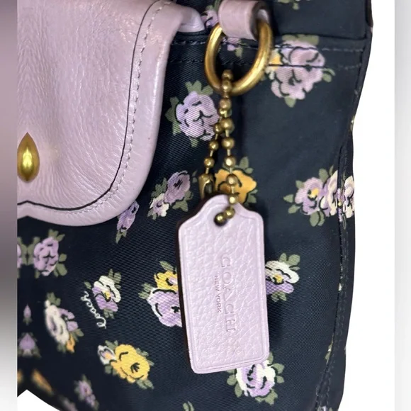 Coach Floral Crossbody Bag - Navy and Lavender - Picture 2 of 13